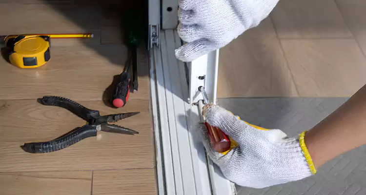 Backyard Sliding Door Track Repair in Union City, CA